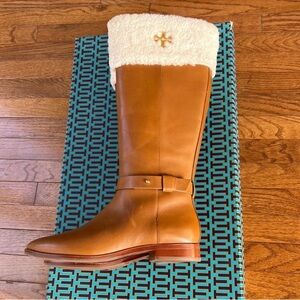 Tory Burch Tan Leather Knee-High Boots
